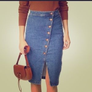 Madewell Asymmetrical Jean Skirt